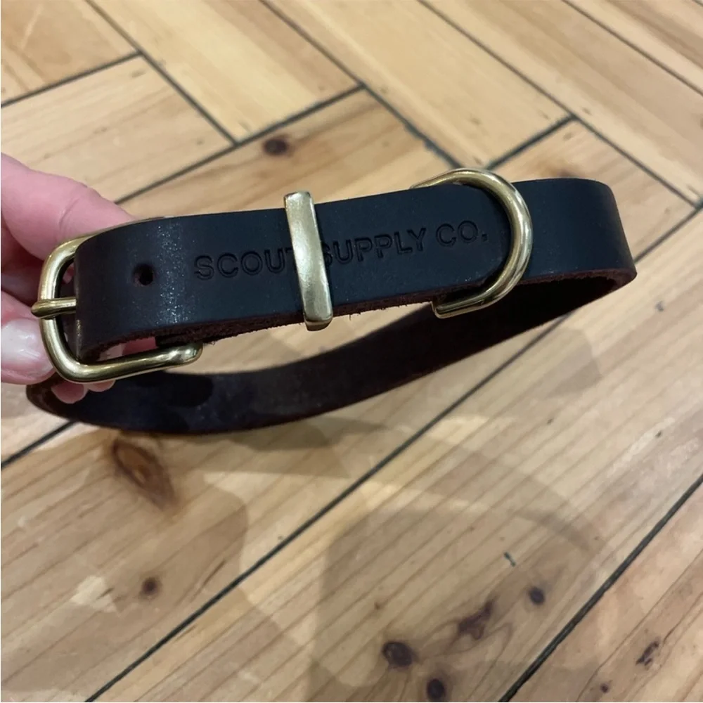 Scout Supply Classic Leather Dog Collar Heavy Duty size L.